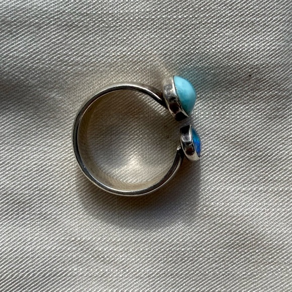 Amazonite and Blue Opal Sterling Silver Ring - Picture 3 of 3